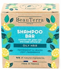 Kup Szampon do włosów w kostce z miętą pieprzową i cytryną - BeauTerra Solid Shampoo For Oily Hair