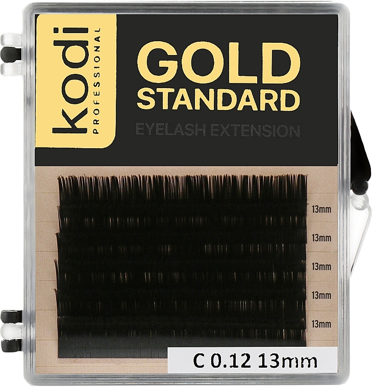 Sztuczne rzęsy Gold Standart C 0.12 (6 rzędów: 13 mm) - Kodi Professional — Zdjęcie N1