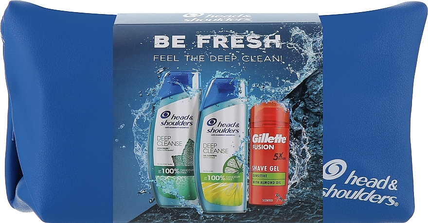 PRZECENA! Zestaw - Head & Shoulders & Gillette Be Fresh (shm/300 ml + shm/300 ml + sh/gel/75 ml + pouch/1 pc) * — Zdjęcie N1