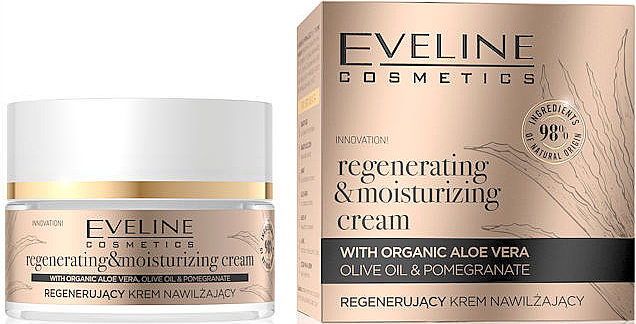 Regenerujący krem nawilżający - Eveline Cosmetics Organic Gold