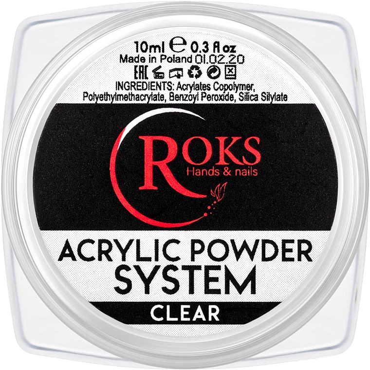 Akrylowy proszek do paznokci - ROKS Nail Sculpting Powder Clear — Zdjęcie N1