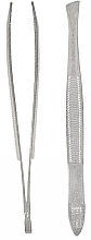 Pęseta szeroka skośna, 8 cm, srebrna - Titania — Zdjęcie N1