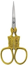 Nożyczki do skórek - Accuram Instruments Half Gold Cuticle Point Fancy Scissor Str 9cm — Zdjęcie N1