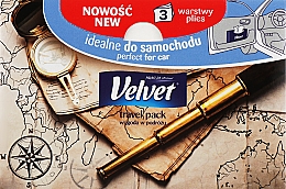 Kup Chusteczki uniwersalne, 3 warstwy, 50 szt., brązowe opakowanie - Velvet Travel Pack