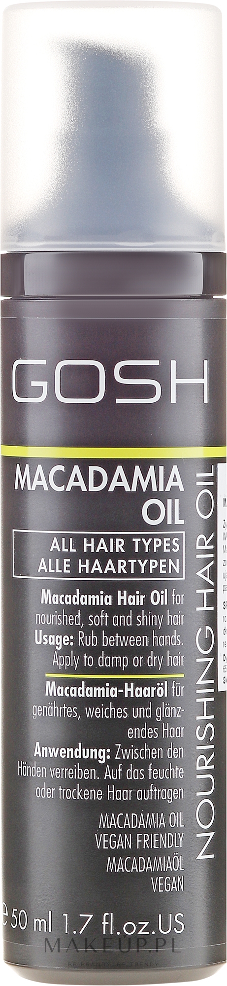 Olej makadamia do włosów - Gosh Copenhagen Macadamia Oil — Zdjęcie 50 ml
