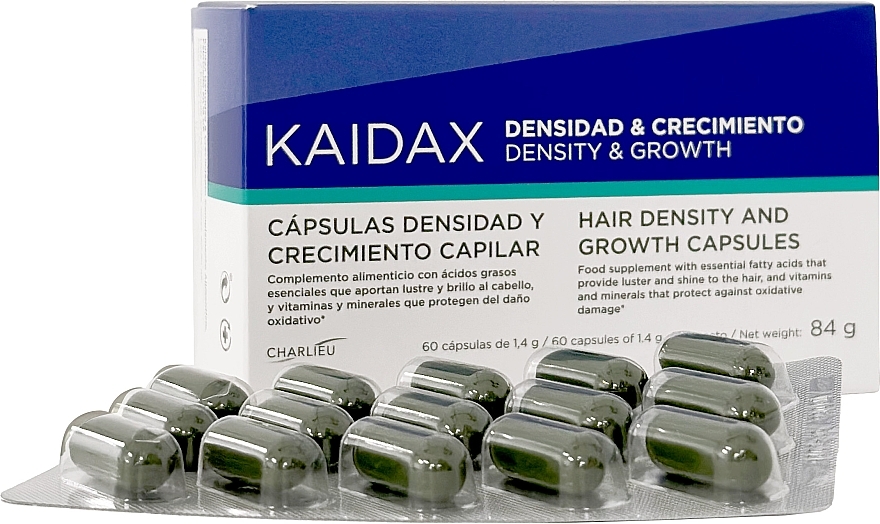 Kompleks witaminowo-mineralny do włosów - Kaidax Hair Density & Growth Capsules — Zdjęcie N2