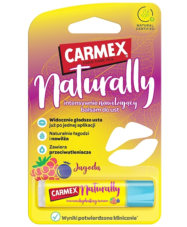 Nawilżający balsam do ust Jagody - Carmex Naturally Lip Balm Berry