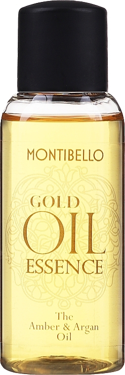 PREZENT! Bursztynowo-arganowy olejek do każdego rodzaju włosów - Montibello Gold Oil Essence Amber and Argan Oil — Zdjęcie N1