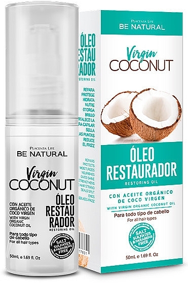 Wielofunkcyjny olej kokosowy do włosów - Be Natural Virgin Coconut Repair Oil — Zdjęcie N1