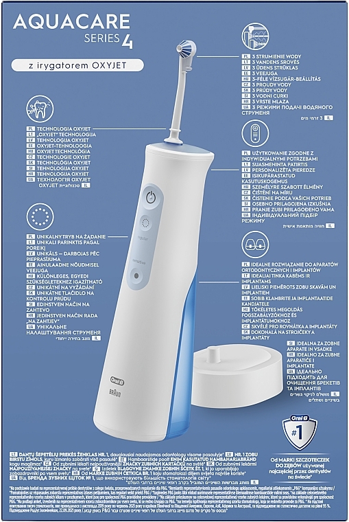 Irygator z technologią Oxyjet, niebiesko-biały - Oral-B Power Oral Care Series 4 AquaCare Irygator MDH20.026.2 — Zdjęcie N5