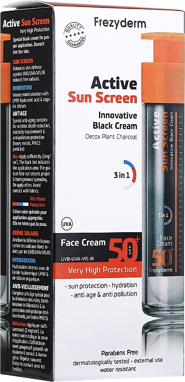 Aktywny krem do twarzy z filtrem przeciwsłonecznym SPF 50+ - FrezyDerm Active Sun Screen Face Cream — Zdjęcie N1