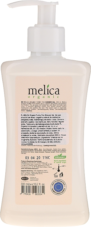 Żel pod prysznic dla niemowląt - Melica Organic Funny Fox Shower Gel — Zdjęcie N2
