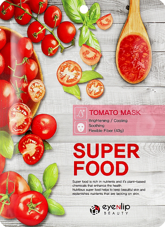 Maska do twarzy w płachcie Pomidor - Eyenlip Super Food Tomato Mask — Zdjęcie N1