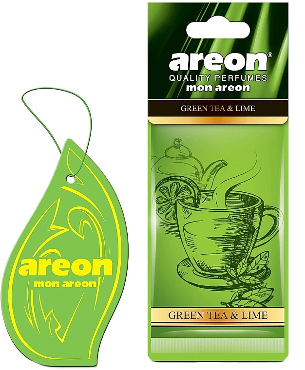 Odświeżacz powietrza samochodowego z zieloną herbatą i limonką - Areon Mon Green Tea & Lime — Zdjęcie N1