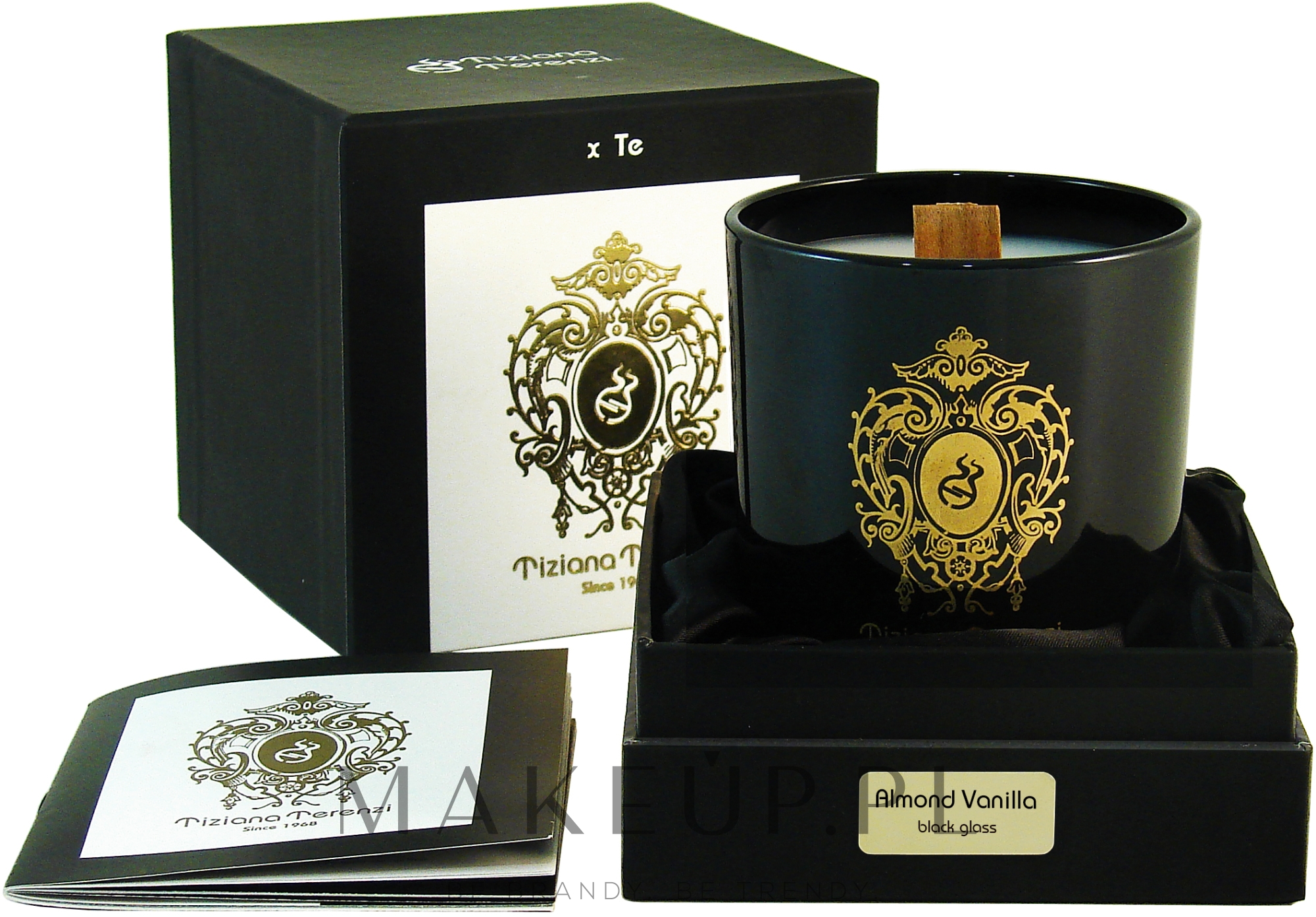 Tiziana Terenzi Almond Vanilla Black Glass - Świeca zapachowa — Zdjęcie 170 g