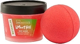Zestaw - IDC Institute Smoothie Mini Bath Watermelon Set (scrub/95ml + frizz/bomb/95g) — Zdjęcie N2