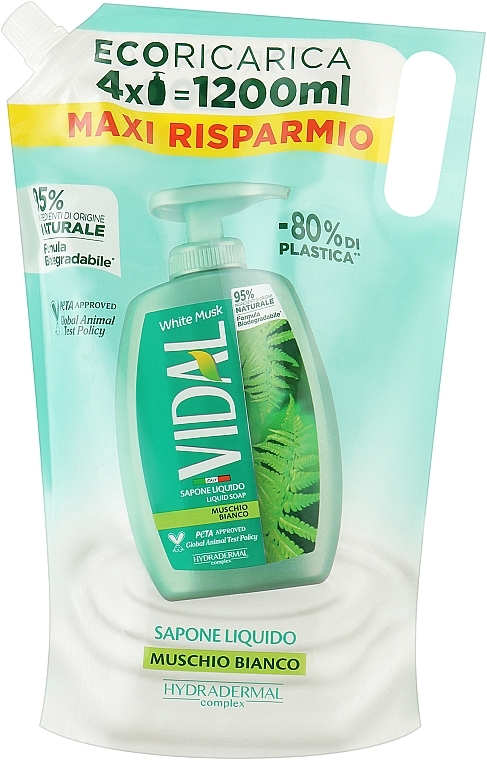 Mydło w płynie Białe piżmo - Vidal Liquid Soap White Musk (doypack) — Zdjęcie N1