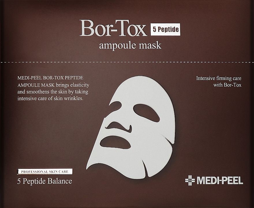 Liftingująca maska w płachcie z kompleksem peptydowym - MEDIPEEL Bor-Tox 5 Peptide Ampoule Mask — Zdjęcie N2