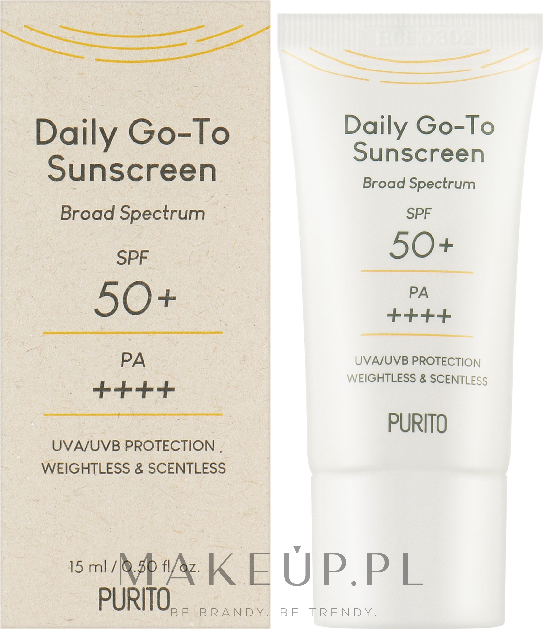 Przeciwsłoneczny krem do twarzy - Purito Daily Go-To Sunscreen Travel Size — Zdjęcie 15 ml