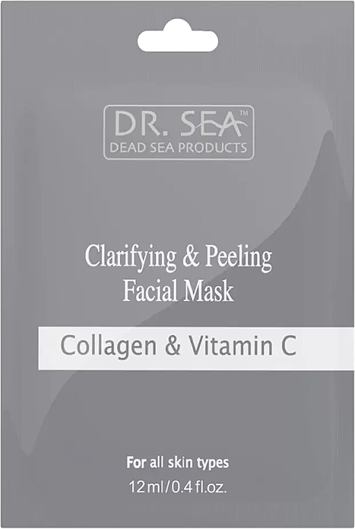 Rozjaśniająca maseczka peelingująca do twarzy z kolagenem i witaminą C - Dr Sea Clarifying & Peeling Ficial Mask (saszetka) — Zdjęcie N1
