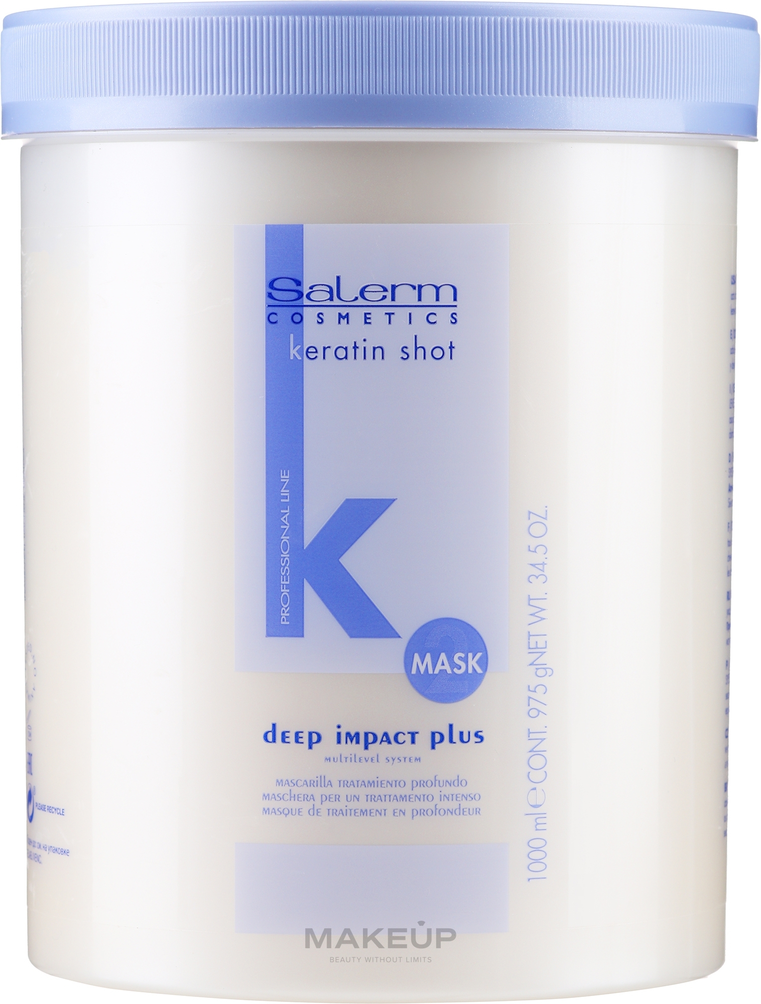 Nawilżająca maska do włosów z keratyną - Salerm Keratin Shot Deep Impact Plus Mask — Zdjęcie 1000 ml