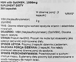 Suplement diety MSM z OptiMSM w kapsułkach, 1000 mg - Doctor's Best — Zdjęcie N2
