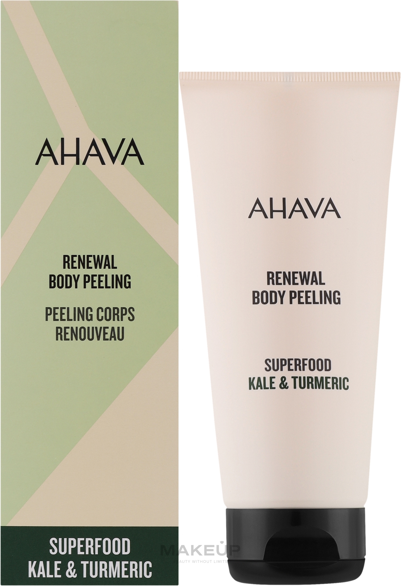 Rewitalizujący peeling do ciała - Ahava Superfood Kale & Turmeric Renewal Body Peeling — Zdjęcie 200 ml