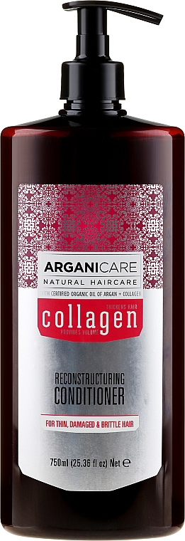 Odżywka do włosów z kolagenem - Arganicare Collagen Reconstructuring Conditioner  — Zdjęcie N3