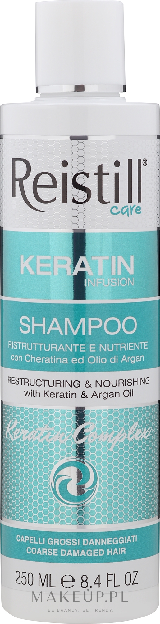 Keratynowy szampon wygładzający do włosów zniszczonych - Reistill Keratin Infusion Shampoo — Zdjęcie 250 ml