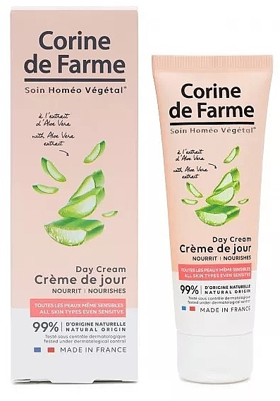 Krem na dzień z ekstraktem z aloesu - Corine De Farme Nourishes Aloe Vera Day Cream — Zdjęcie N1