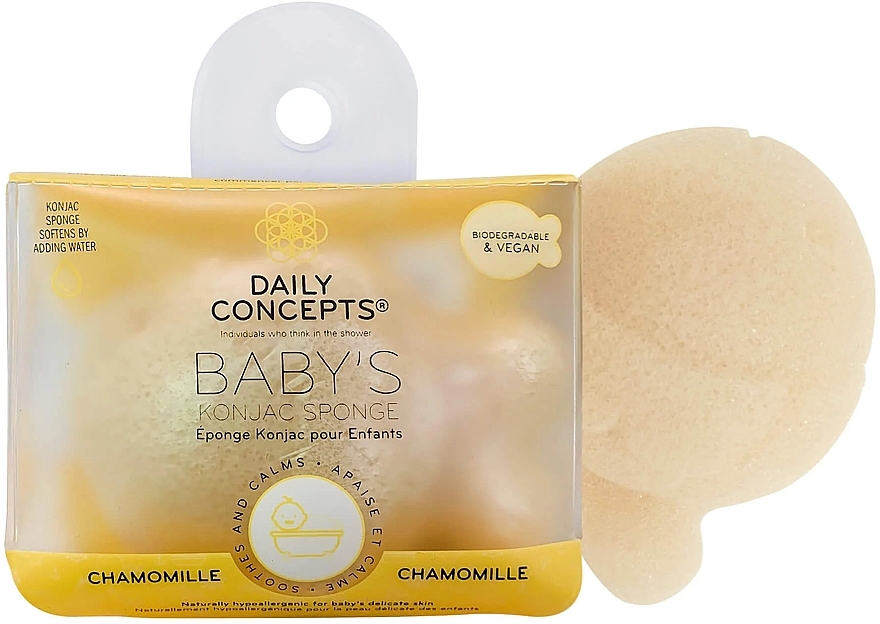 Gąbka rumiankowa dla dzieci - Daily Concepts The Daily Baby Konjac Sponge Chamomile — Zdjęcie N2