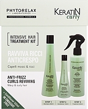 Zestaw - Phytorelax Laboratories Keratin Curly Intensive Hair Treatment Kit (shm/250ml + cond/100ml + h/spray/200ml) — Zdjęcie N1