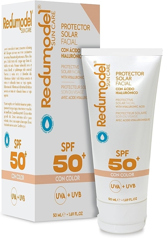 Ochronny krem ​​do twarzy z filtrem przeciwsłonecznym - Redumodel Sun Care Protective Solar Facial SPF50 Con Color — Zdjęcie N1