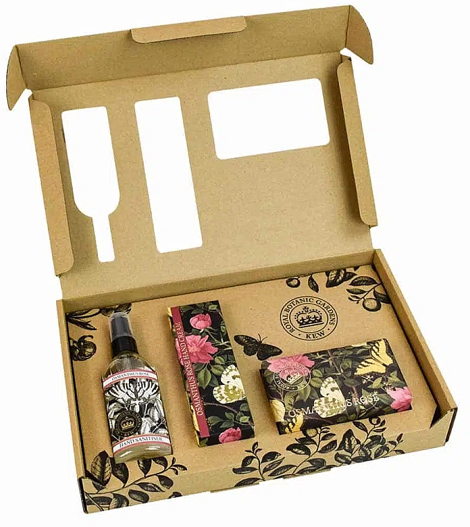 Zestaw - The English Soap Company Kew Gardens Osmanthus Rose Hand Care Gift Box (soap/240g + h/cr/75ml + san/100ml) — Zdjęcie N2