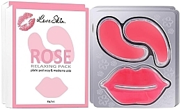 Zestaw hydrożelowych płatków na oczy i usta z naturalnymi ekstraktami z róży - Love Skin Rose Relaxing Pack — Zdjęcie N1