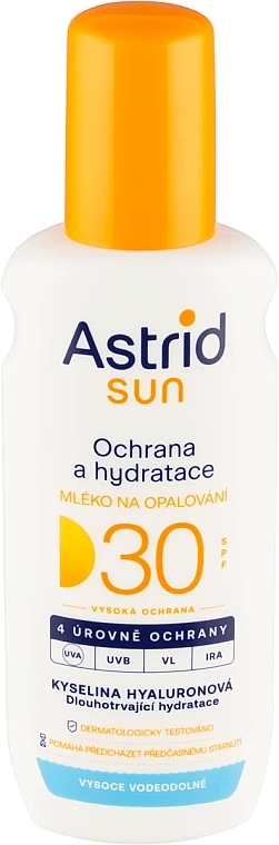 Nawilżające mleczko do opalania w sprayu - Astrid Sunscreen Lotion Spray SPF 30 — Zdjęcie N1