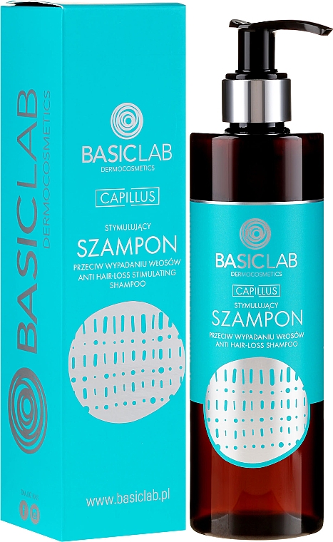 Stymulujący szampon na wypadanie włosów - BasicLab Dermocosmetics Capillus — Zdjęcie N1