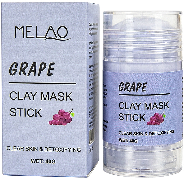 Glinkowa maska w sztyfcie do twarzy Winogrono - Melao Grape Clay Mask Stick — Zdjęcie N1