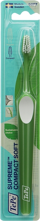 Szczoteczka do zębów Supreme Compact Soft, miękka, jasnozielona - TePe Comfort Toothbrush — Zdjęcie N1