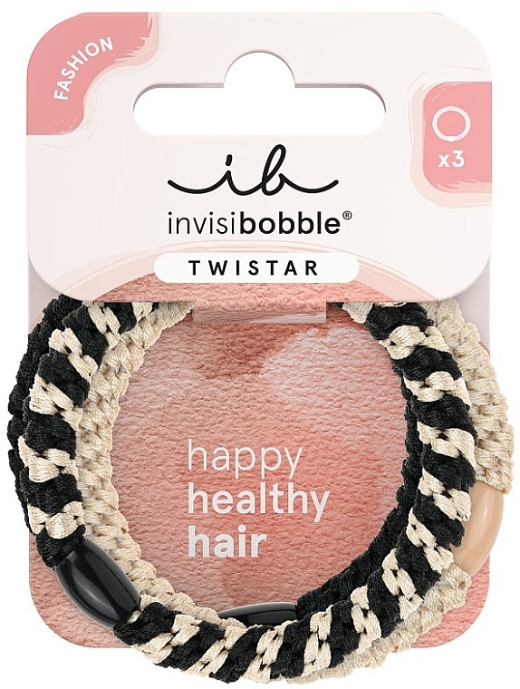 Zestaw gumek do włosów, 3 szt. - Invisibobble Twistar Classical Braids — Zdjęcie N1