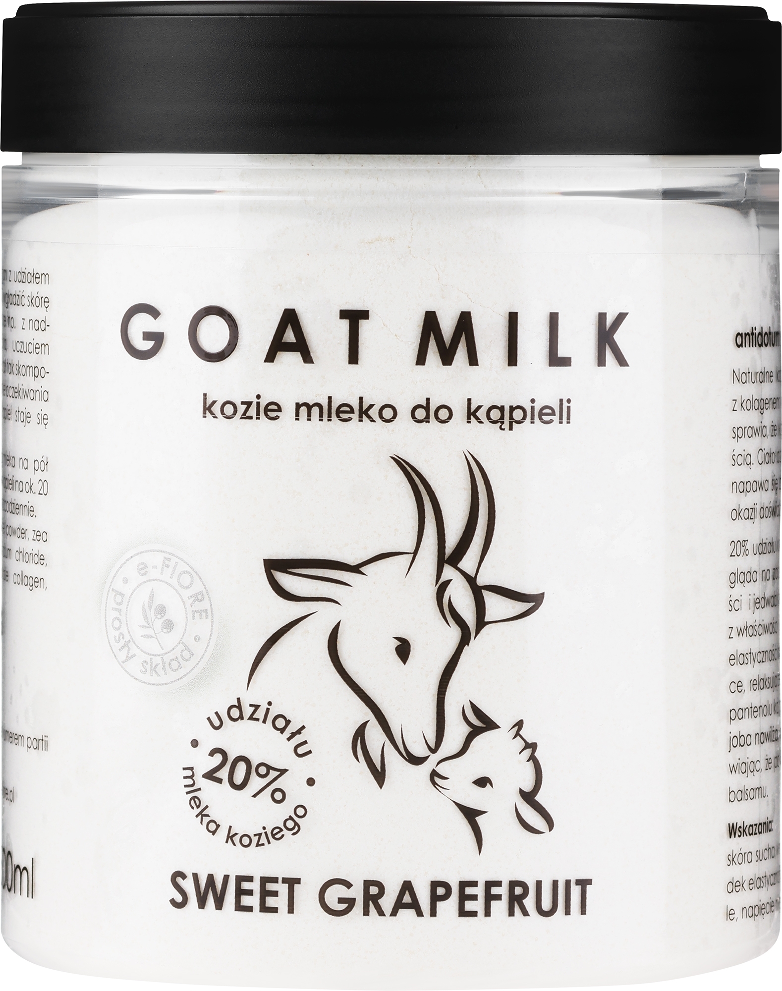 Kozie mleczko do kąpieli Słodkie grejpfrut - E-Fiore Sweet Grapefruit Goat Bath Milk — Zdjęcie 500 ml