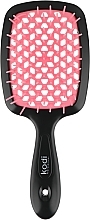 Szczotka do włosów, czarna z jasnoróżowymi zębami - Kodi Professional Soft Touch Hairbrush — Zdjęcie N1