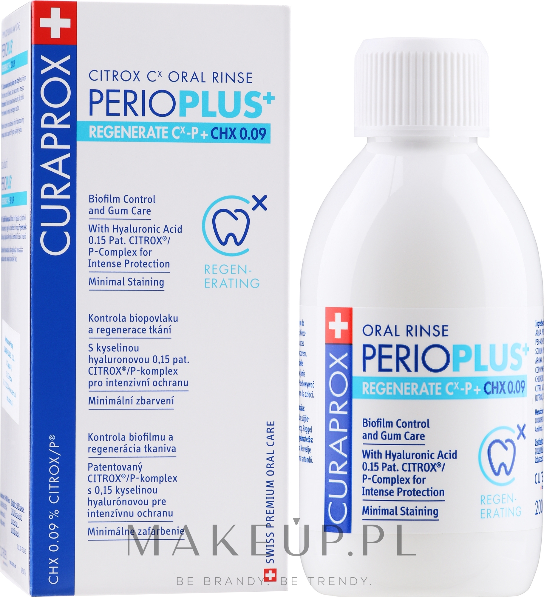 Płyn do płukania jamy ustnej Curasept, 0,09% chloroheksydyny - Curaprox PerioPlus+ — Zdjęcie 200 ml