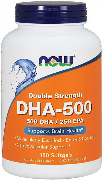 Kapsułki żelowe Kwas DHA 500 mg - Now Foods DHA-500 Brain Supports — Zdjęcie N1