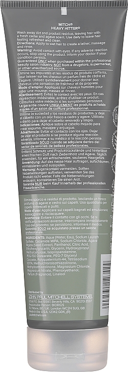 Głęboko oczyszczający szampon do włosów - Paul Mitchell Mitch Heavy Hitter Deep Cleansing Shampoo — Zdjęcie N4