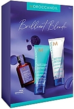 Kup Zestaw - Moroccanoil Brilliant Blonde Purple Trio Kit( shm/70ml + cond/70ml + oil/25ml)