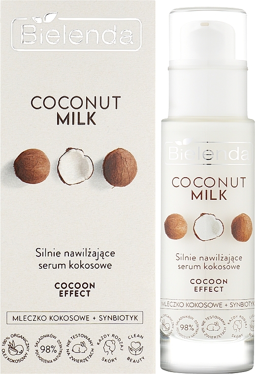 Silnie nawilżające serum kokosowe - Bielenda Coconut Milk Strongly Moisturizing Coconut Serum — Zdjęcie N2