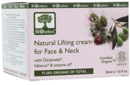 Kup Krem-lifting do twarzy i szyi z dictamelią, hibiskusem i olejem sezamowym - BIOselect Natural Lifting Cream For Face And Neck