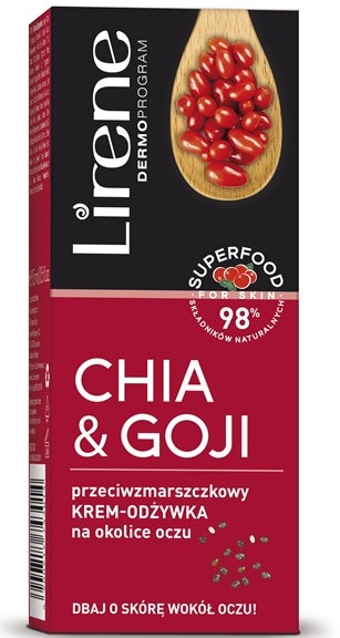 Przeciwzmarszczkowy krem-odżywka na okolice oczu z chia i goji - Lirene Superfood For Skin — Zdjęcie N1