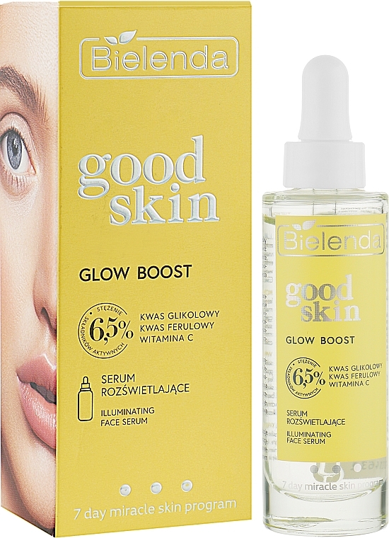 Serum rozświetlające do twarzy z kwasem glikolowym - Bielenda Good Skin Glow Boost Illuminating Face Serum — Zdjęcie N3